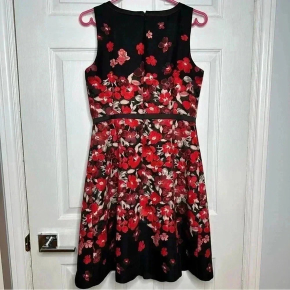 Jacob Sheath  Dress Sleeveless Floral Black/Red/White Size Medium - Picture 14 of 16